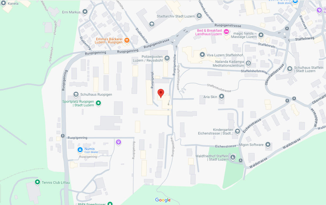 google map, glossify studio, ruopigenplatz 16, 6015 Luzern